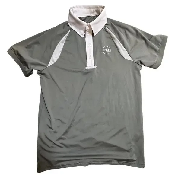 Kingsland Equestrian Short Sleeve Show Shirt Men’s Small Olive/White NWT